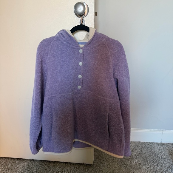 Outdoor Voices Lavender Megafleece snap Sherpa Hoodie - Picture 3 of 5